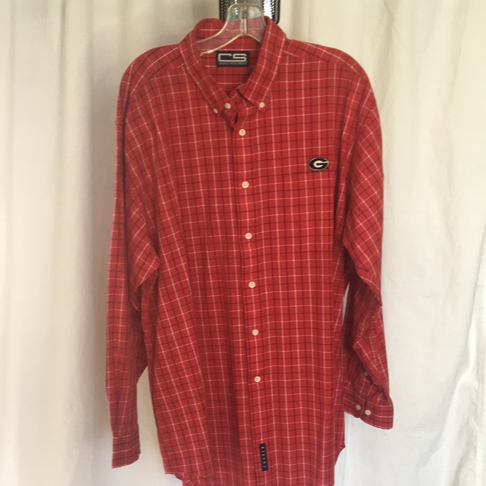 UGA Dawgs Red Button Down LongSleeve shirt sz XL Georgia